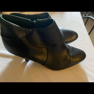 Black leather Fioni booties or ankle boots